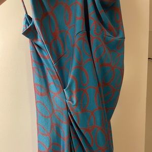 Diane vonFurstenburg Blue and Orange Silk Dress 8